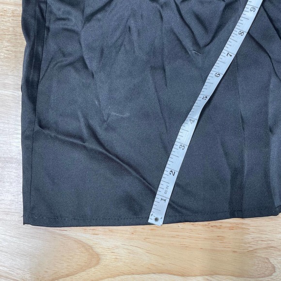 Munthe NWT Villima Dress Black Lightweight Charmeuse Pleated Skirt Ruffle Sz 10 - Picture 12 of 14